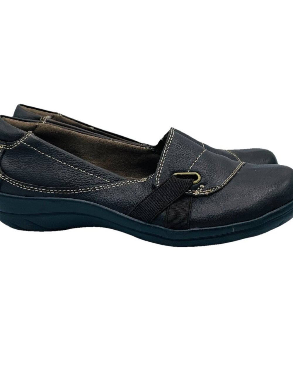 Natural Soul Shoe Womens Size 6.5 M Brown Leather Comfort Slip On Loafers